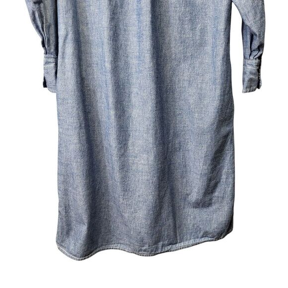 Tory Burch Blue Chambray Ruffle Collar Shirt Dress - Size XS - Picture 12 of 14